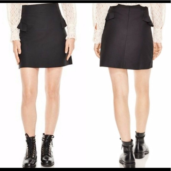 Sandro Oro Ruffled A-Line Mini Skirt - Picture 1 of 6